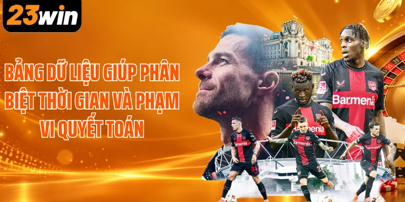 Bảng dữ liệu giúp phân biệt thời gian và phạm vi quyết toán