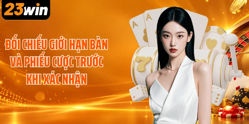 Đối chiếu giới hạn bàn và phiếu cược trước khi xác nhận
