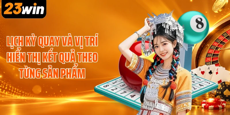 Lịch kỳ quay và vị trí hiển thị kết quả theo từng sản phẩm